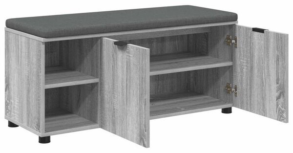Előtér pad párnával Egyszínű Szürke Sonoma 100 x 38 x 46 cm
