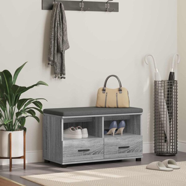 Előtér pad párnával fiókkal Szürke Sonoma 80 x 38 x 46 cm
