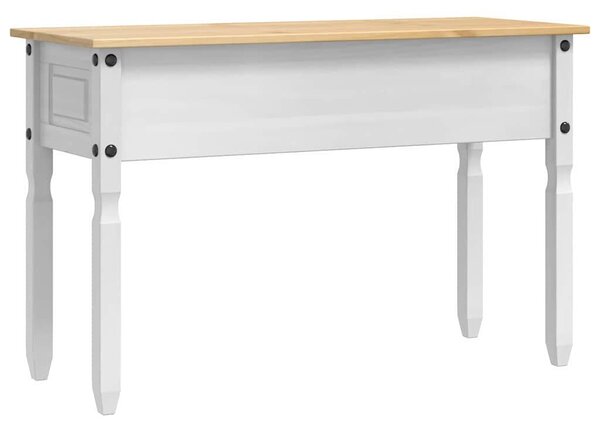 Végasztal fiókkal Fehér 115 x 46 x 73 cm Tömör fenyőfa