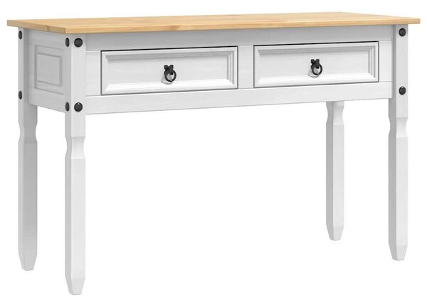 Végasztal fiókkal Fehér 115 x 46 x 73 cm Tömör fenyőfa