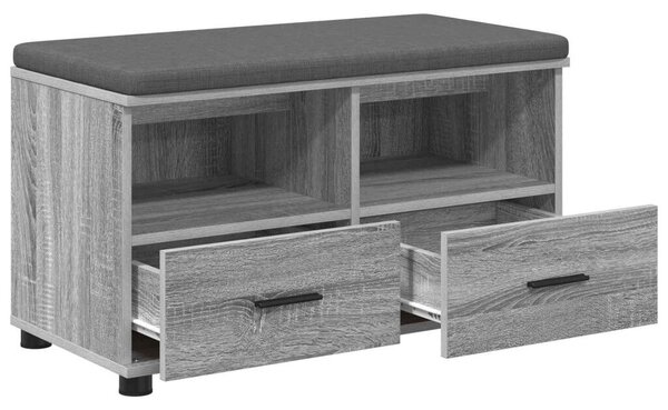 Előtér pad párnával fiókkal Szürke Sonoma 80 x 38 x 46 cm
