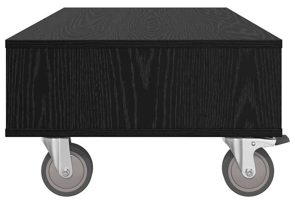 Gördülékeny oldalasztal Fekete tölgy 90 x 50 x 30 cm Faanyag