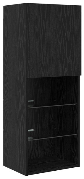 TV Fali Egységek LED-del 5 pcs Fekete tölgy 40,5 x 30 x 102 cm