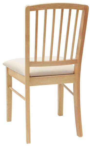 Étkező Székek 2 pcs Természetes 50 x 52,5 x 91 cm Tömör Gumi Fa