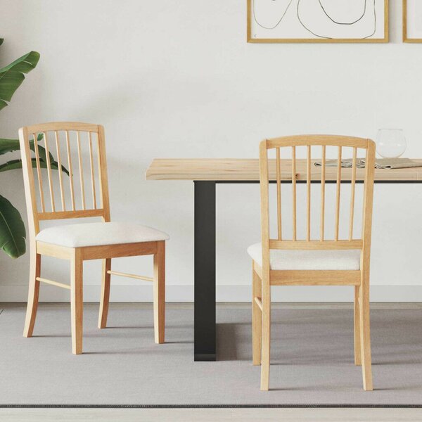 Étkező Székek 2 pcs Természetes 50 x 52,5 x 91 cm Tömör Gumi Fa