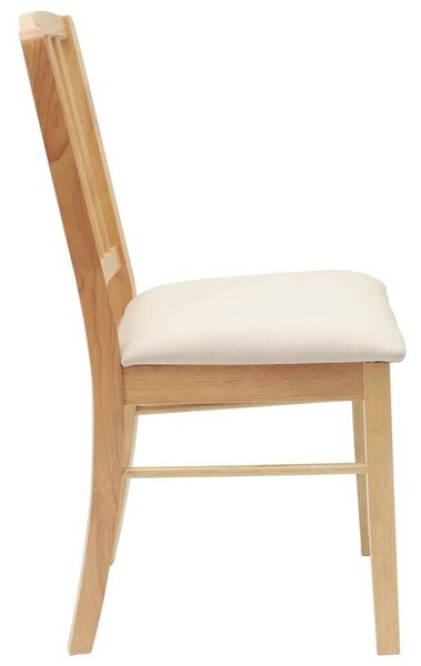 Étkező Székek 2 pcs Természetes 50 x 52,5 x 91 cm Tömör Gumi Fa