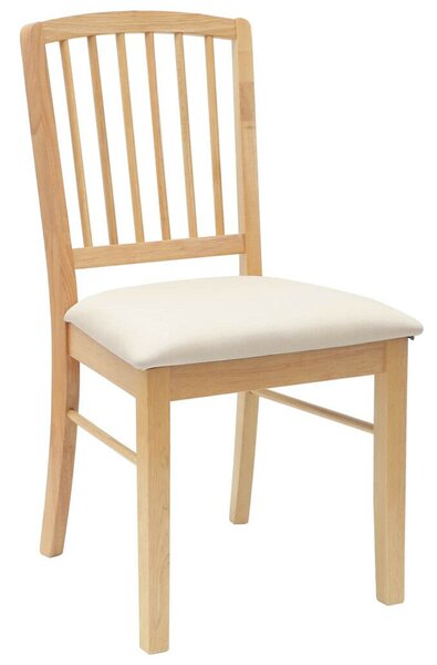 Étkező Székek 2 pcs Természetes 50 x 52,5 x 91 cm Tömör Gumi Fa