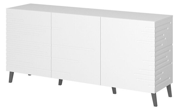 Szekrény Charlotte 140, Közepes sűrűségű farostlemez, 72x155x40cm, Fehér