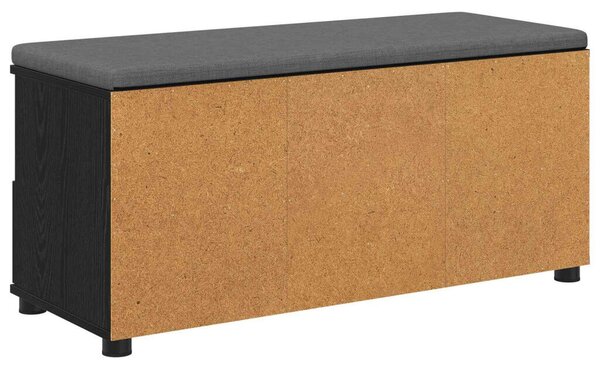 Előtér pad párnával fiókkal Fekete tölgy 100 x 38 x 46 cm