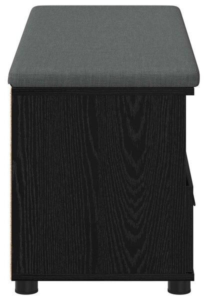 Előtér pad párnával fiókkal Fekete tölgy 100 x 38 x 46 cm