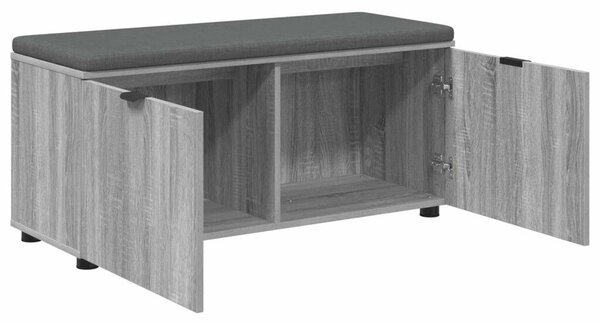 Előtér pad párnával tárolóval Szürke Sonoma 100 x 38 x 46 cm