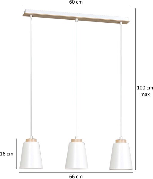 Emibig modern skandináv függeszték bolero fehér emi443/3