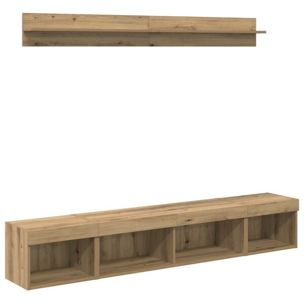 TV falit kabinet szett Falra szerelhető 5 pcs Artisan tölgy Faanyag