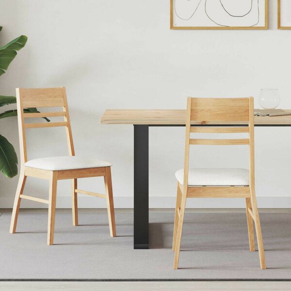 Étkező Székek 2 pcs Természetes 43 x 54 x 89 cm Tömör Gumi Fa