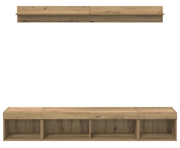 TV falit kabinet szett Falra szerelhető 5 pcs Artisan tölgy Faanyag