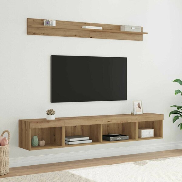 TV falit kabinet szett Falra szerelhető 5 pcs Artisan tölgy Faanyag