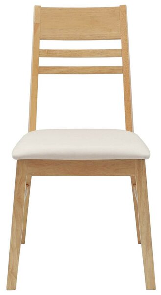 Étkező Székek 2 pcs Természetes 43 x 54 x 89 cm Tömör Gumi Fa