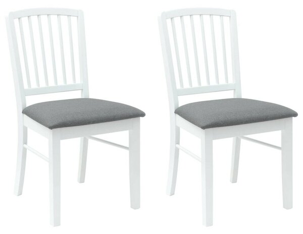 Étkező Székek 2 pcs Fehér 50 x 52,5 x 91 cm Tömör Gumi Fa
