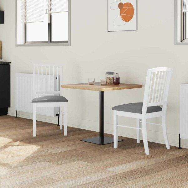 Étkező Székek 2 pcs Fehér 50 x 52,5 x 91 cm Tömör Gumi Fa