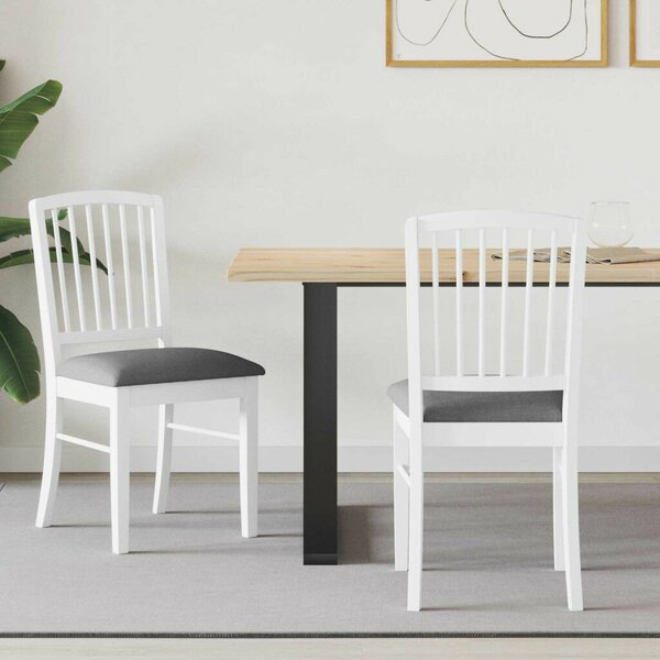 Étkező Székek 2 pcs Fehér 50 x 52,5 x 91 cm Tömör Gumi Fa