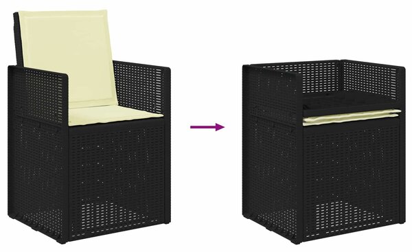 VidaXL Kert étkező szett párnával 5 pcs Antracitszürke és Krémszínű PP