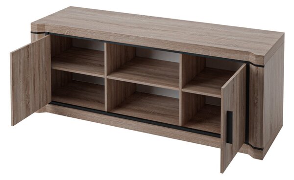 TV-állvány Lorelie 111, Laminált forgácslap, 53x137x44cm, Triufel tölgy