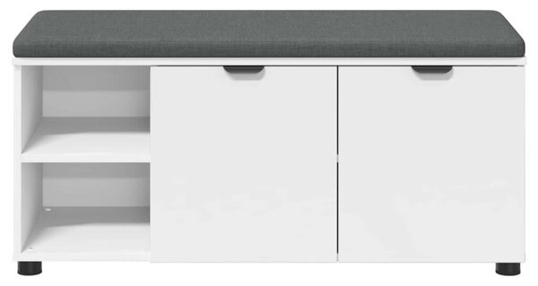 Előtér pad párnával Egyszínű Fehér 100 x 38 x 46 cm