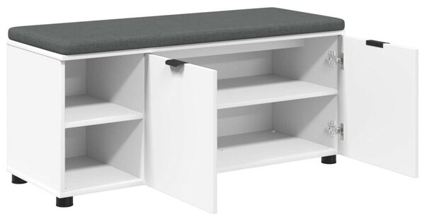 Előtér pad párnával Egyszínű Fehér 100 x 38 x 46 cm