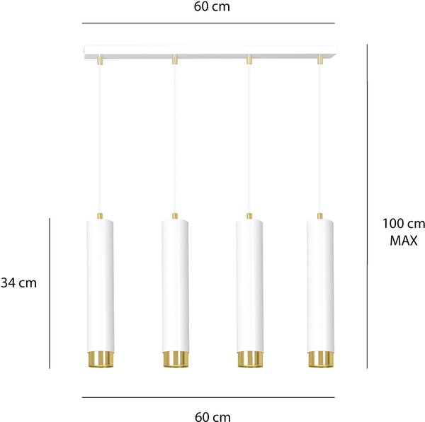 Emibig modern függeszték kibo fehér arany emi642/4