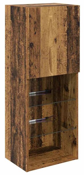 TV Fali Egységek LED-del 5 pcs Régi fa 40,5 x 30 x 102 cm Faanyag