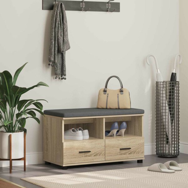 Előtér pad párnával fiókkal Sonoma tölgy 80 x 38 x 46 cm