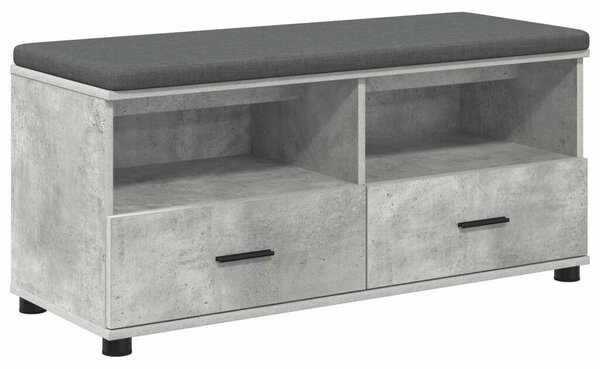 Előtér pad párnával fiókkal Beton Szürke 100 x 38 x 46 cm