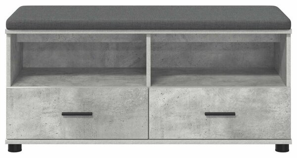 Előtér pad párnával fiókkal Beton Szürke 100 x 38 x 46 cm