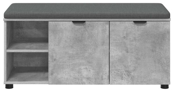 Előtér pad párnával Egyszínű Beton Szürke 100 x 38 x 46 cm