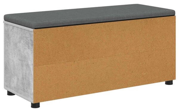 Előtér pad párnával Egyszínű Beton Szürke 100 x 38 x 46 cm