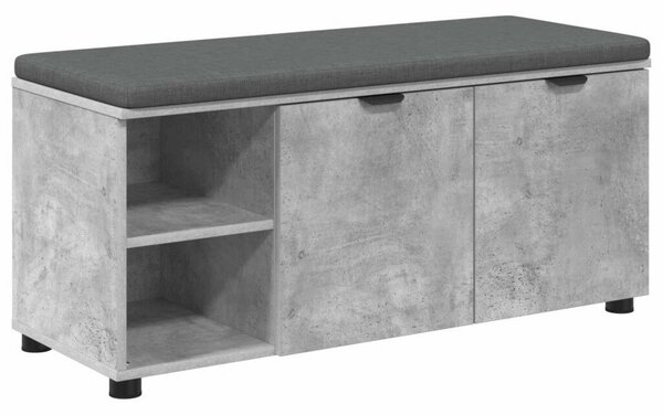 Előtér pad párnával Egyszínű Beton Szürke 100 x 38 x 46 cm