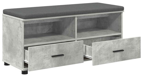 Előtér pad párnával fiókkal Beton Szürke 100 x 38 x 46 cm