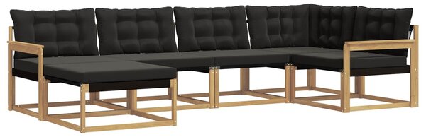 VidaXL Kültéri kanapé szett párnával 6 pcs Fehér és Fekete