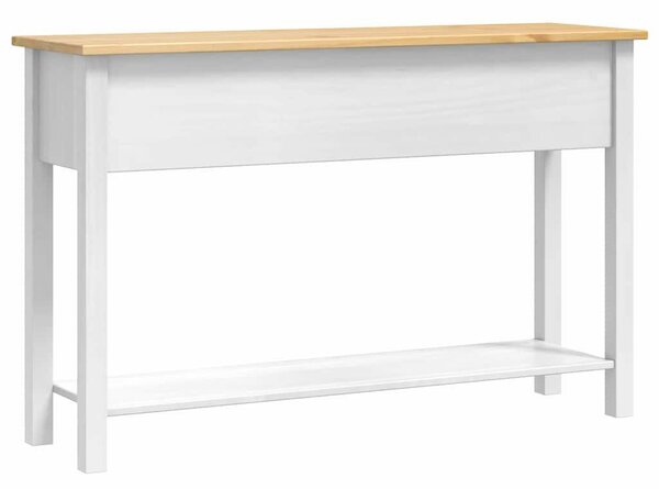 Végasztal fiókkal Fehér 114 x 34,5 x 73 cm Tömör fenyőfa