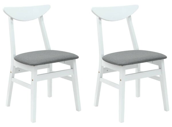 Étkező Székek 2 pcs Fehér 42 x 47.5 x 81 cm Tömör Gumi Fa