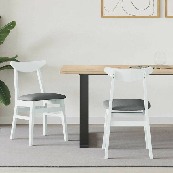 Étkező Székek 2 pcs Fehér 42 x 47.5 x 81 cm Tömör Gumi Fa