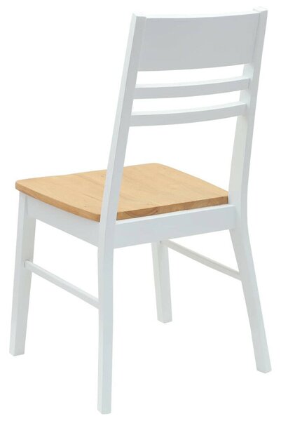Étkező Székek 2 pcs Fehér 43 x 54 x 89 cm Tömör Gumi Fa