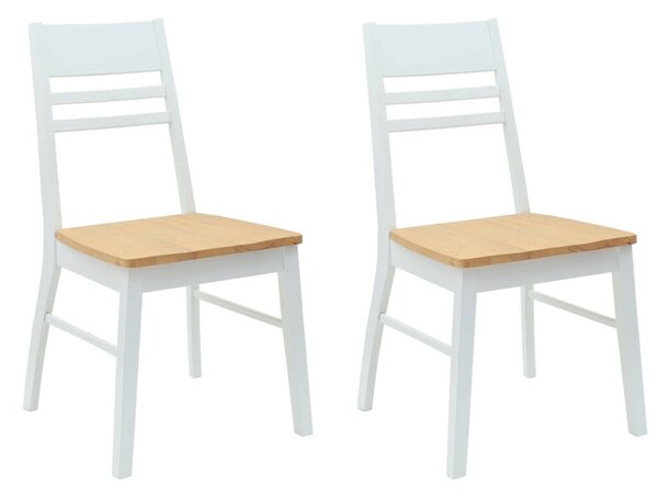Étkező Székek 2 pcs Fehér 43 x 54 x 89 cm Tömör Gumi Fa