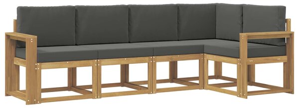VidaXL Kültéri kanapé szett párnával 5 pcs Fehér és Antracitszürke
