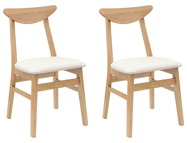 Étkező Székek 2 pcs Természetes 42 x 47.5 x 81 cm Tömör Gumi Fa