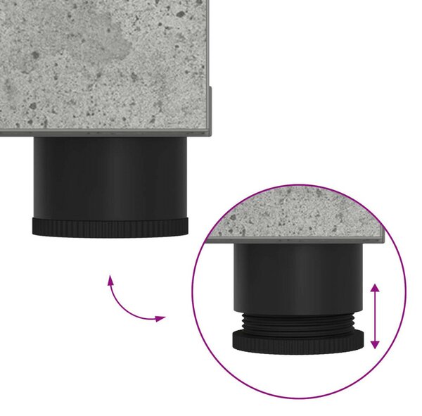 Előtér pad párnával tárolóval Beton Szürke 80 x 46 x 46 cm