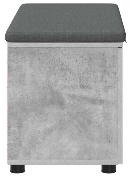 Előtér pad párnával tárolóval Beton Szürke 80 x 46 x 46 cm