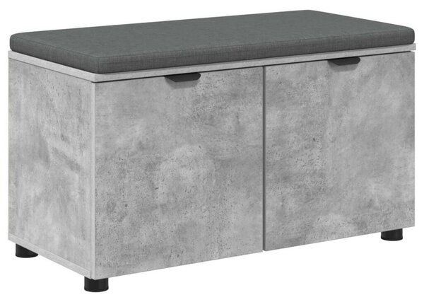 Előtér pad párnával tárolóval Beton Szürke 80 x 46 x 46 cm
