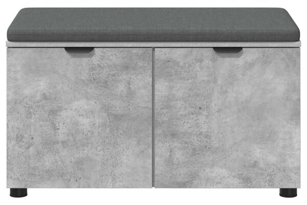 Előtér pad párnával tárolóval Beton Szürke 80 x 46 x 46 cm