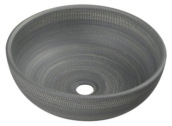 Sapho Sapho, PRIORI kerámia mosdó, átmérő 41 cm, 15 cm, szürke mintával, PI024